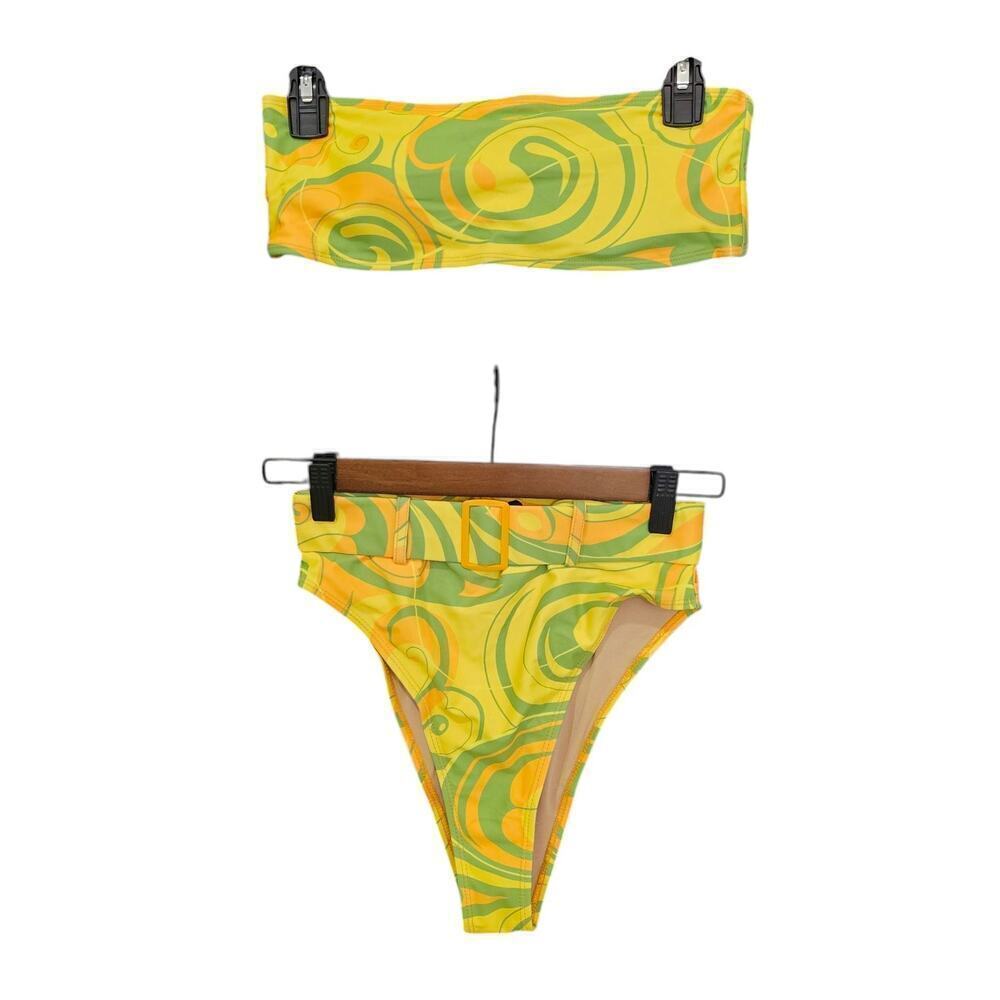 ForPlay Bandeau Bikini Two Piece Swimsuit Yellow Size S